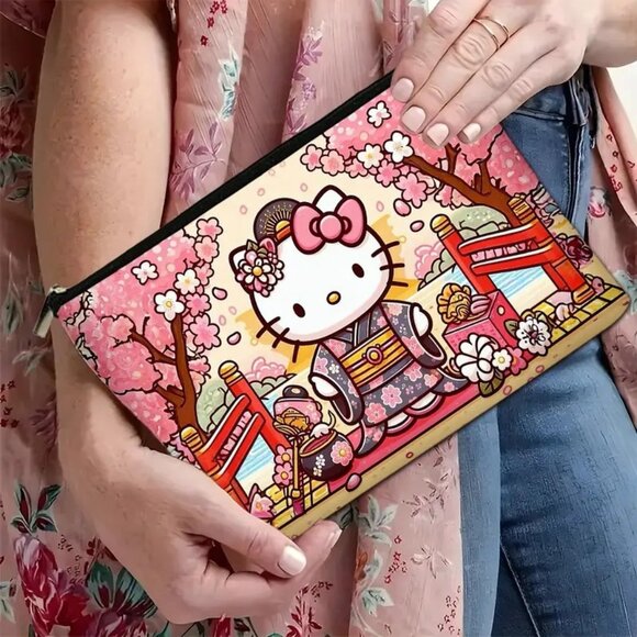 Sanrio Hello Kitty Multi-Functional Large Capacity Makeup Bag 8.5 " NWOT SANRIO - Picture 1 of 3